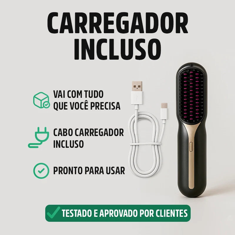 Escova Alisadora de Cabelo 5 em 1 Sem Fio PureGlam